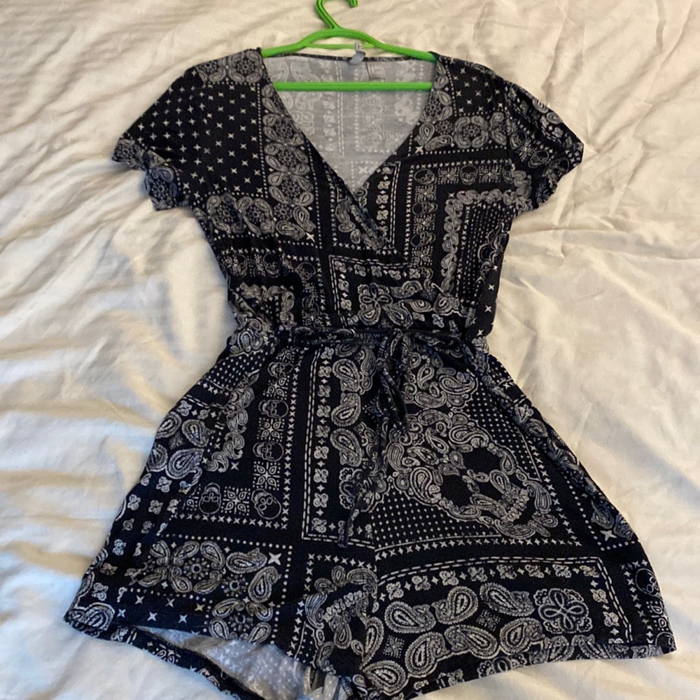 Paisley skull romper